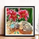 DIY Hedgehog Clock Rhinestone Drawing Gift Full Drill Round Diamond Paintin