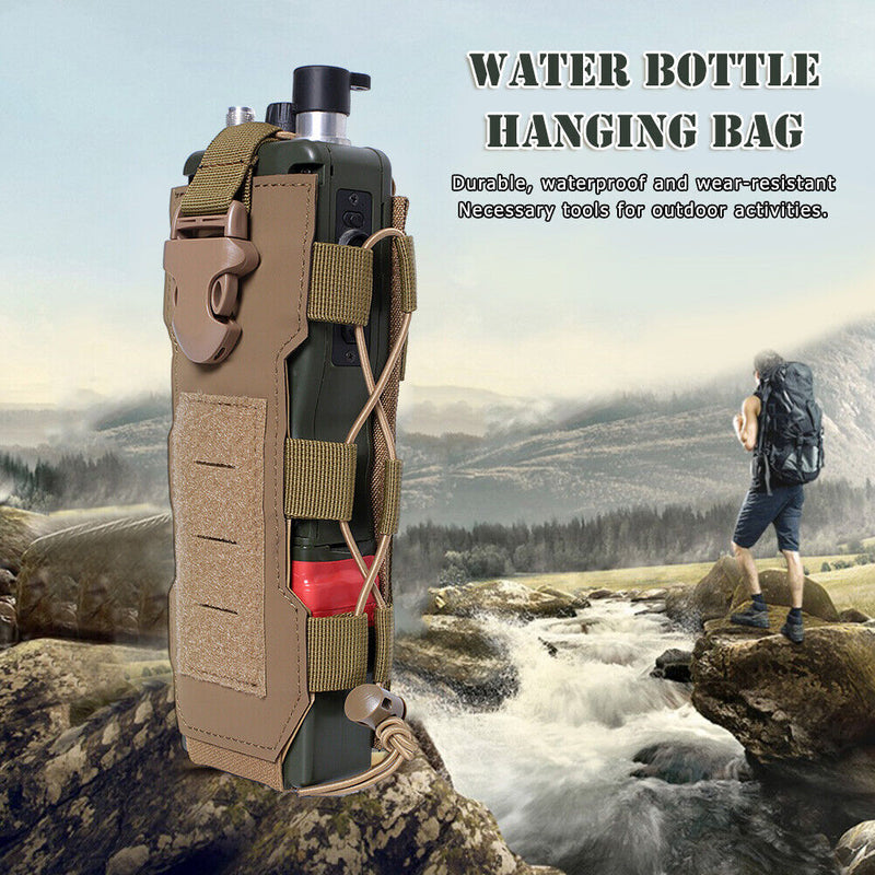 Molle Water Bottle Bag Travel Camping Hiking Kettle Holder Pouch (Mud) Newly