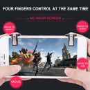 2pcs S4 Phone Gamepad Trigger Fire Button Aim Key L1 R1 Controller (Black)