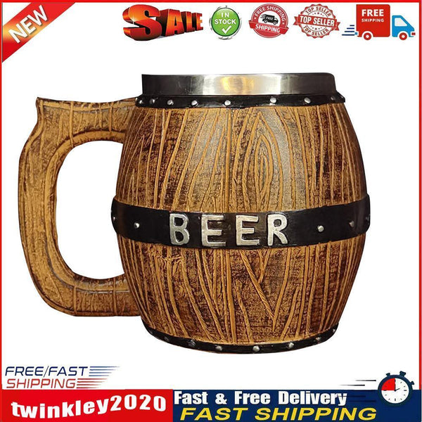 Large Capacity Wood Barrel Tankard Bucket Shaped Beer Bucket Cup Drinkware Newly