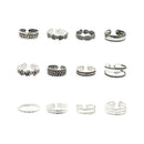 12PCs/set Women Fashion Simple Toe Ring Adjustable T3Q4 M2L0 Z7L9 Beach H2W8