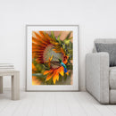 Hand Painted DIY Hummingbird Sunflower Oil Canvas Paint By Numbers Drawing