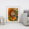 Hand Painted DIY Hummingbird Sunflower Oil Canvas Paint By Numbers Drawing