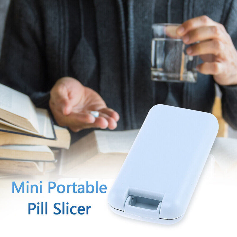 Medicine Cutter Box Mini Medicine Splitter Tablet Portable Safe with Blade Gu