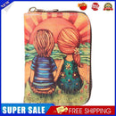 Women Cute PU Leather Mini Wallet Casual Ladies Cartoon Card Holder (D)