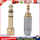 6.35mm Male to 3.5mm Female Plug Connector with 3.5mm Screw Jack Adapter Newly