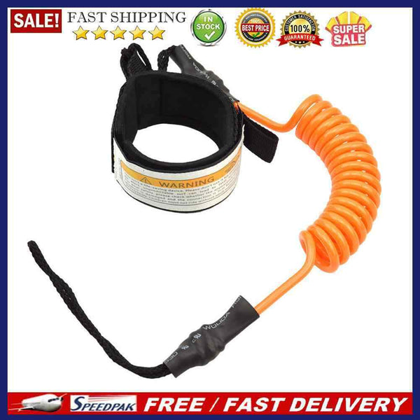 Elastic Coiled Raft Kayak Safety Hand Rope Stand Up Paddle Board Surfing Leas