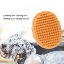 Dog Cat Bath Brush Comb Rubber Pet Hair Fur Grooming Massage Glove (Orange)