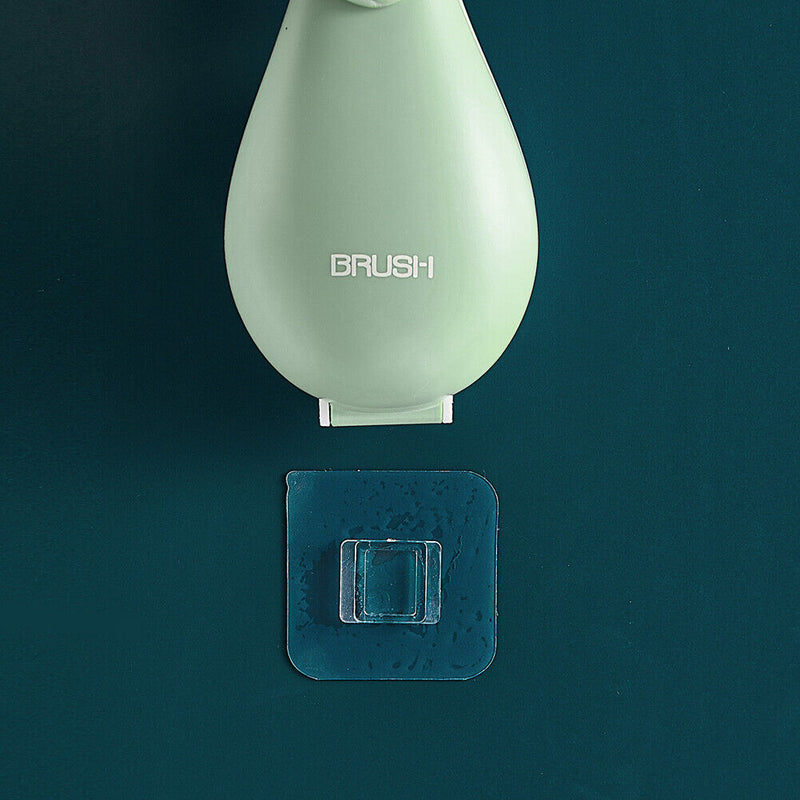 Wall Mounted Toilet Brush with Holder Long Handle Bathroom Cleaner (Green) Newly