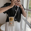 Ladies Knitted Sunflower Messenger Shoulder Bag Mini Mobile Phone Purses