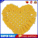Pure Handmade Heart Love Macrame Cup Pad Cotton Rope Braid Mug Mat (Yellow)