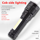 Outdoor Strong Light Long-Range Emergency COB Dimming Flashlight Camping Torch