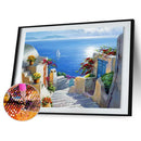 DIY 5D Diamond Landscape House Full Drill Round Rhinestone Painting Kit Pictu