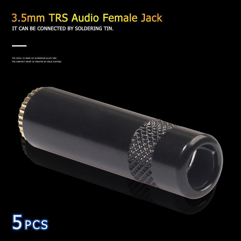 5pcs 3.5mm Female Stereo Headset 3-Pole 3.5mm Audio Adapter Connector Converters