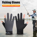 Fishing Gloves Anti-slip 2 Cut Finger Breathable Cycling Mitten (Grey) Newly