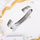 Inspirational Texts Bracelet Cuff Bangles Open Adjustable Bangle for Men Wo