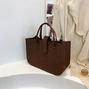 Autumn Winter Felt Female Solid Color Tote Bag Women High Capacity Shopper Bag