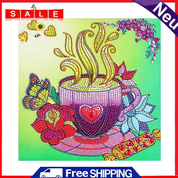 Coffee Flower Part Special Shaped Diamond Painting Mosaic Art Handicraft Picture
