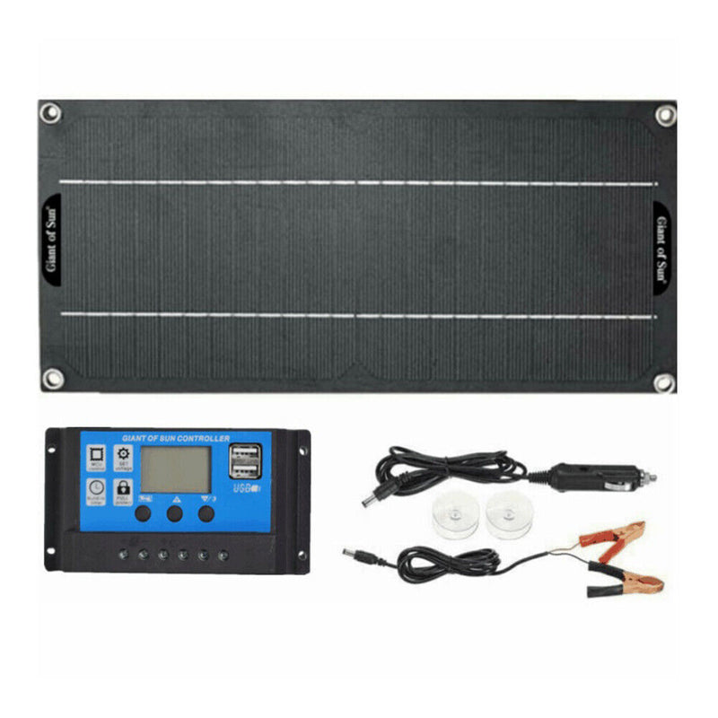 30W Solar Panel Kit 18V Battery 100A Charger Controller for Car RV Outdoor Newly