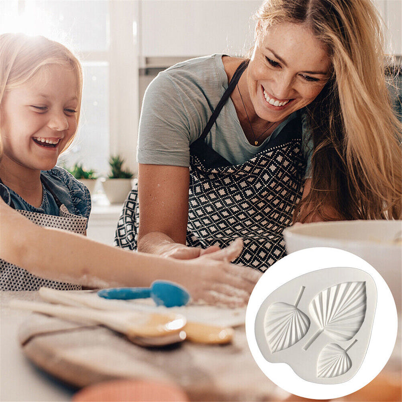 Palm Leaf Silicone Molds Sugarcraft Making Fondant Cupcake Decorating Tools