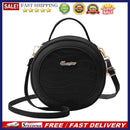 3pcs Women Alligator PU Circle Zip Crossbody Shoulder Bag Handbag(Black)