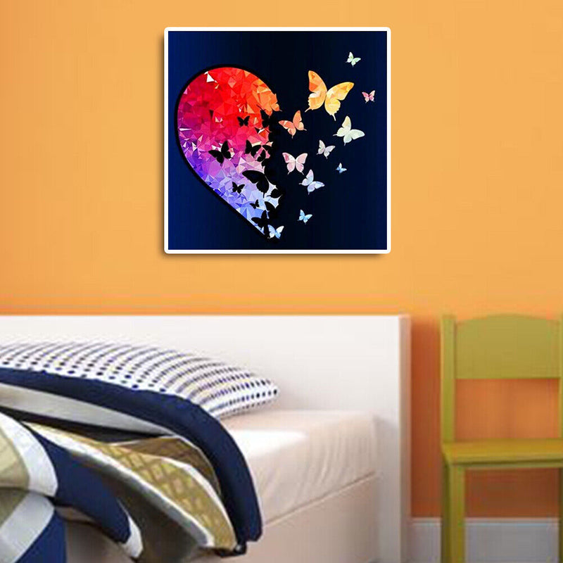 DIY Oil Paint by Numbers Heart Butterfly Acrylic Drawing Kit Coloring Picture