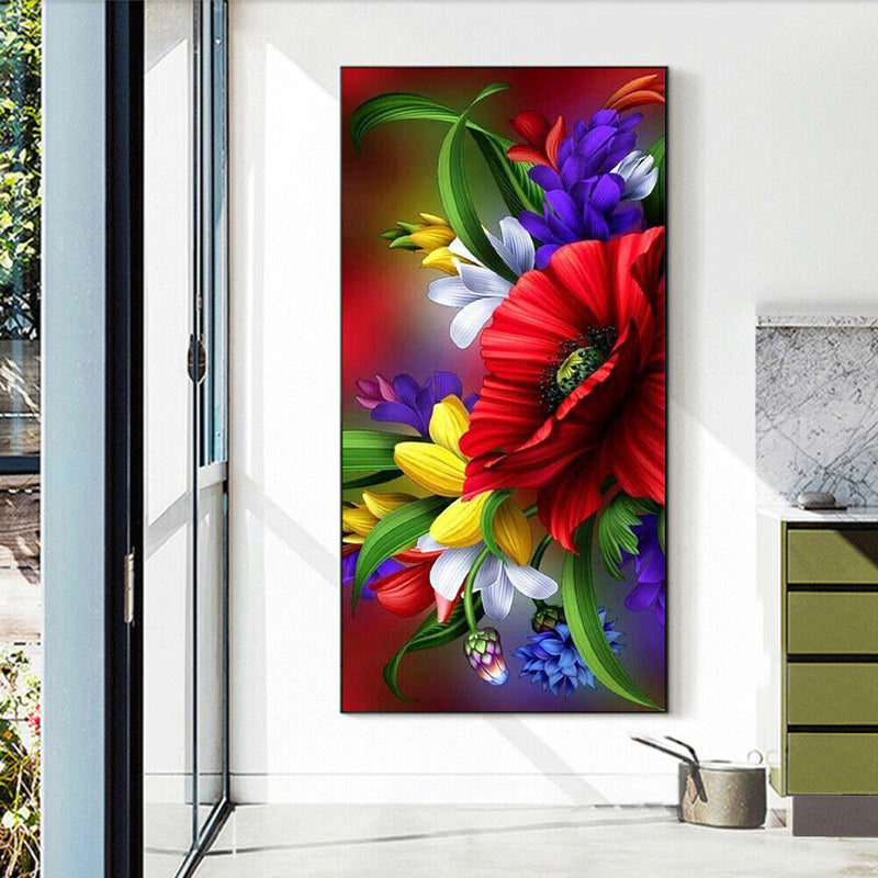 5D DIY Diamond Painting Poppy Flower Kits Full Square Drill Wall Decor Craf