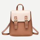 Fashion PU Leather Hit Color Girls School Bags Splicing Flap Women Shoulder Bags
