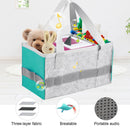 3 Grids Felt Storage Basket - Soft Kid Audio Toys Storage Containers (Blue)