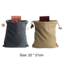 Outdoor Leather Canvas Bushcraft Bag Camp Foraging Pouch with Belt (Black) Newly