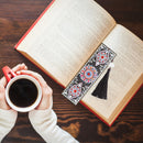 DIY Special Shaped Diamond Painting Colorful Flower Leather Tassel Bookmark Gift