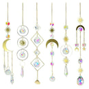 1x Crystal Sun Catchers Prisms Hanging Rainbow Chaser For Window Star Moon Q8U5