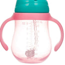 Baby Cartoon Training Cup w/ Cup Strap Straw Leakproof Bottle (Pink 260ML) Newly