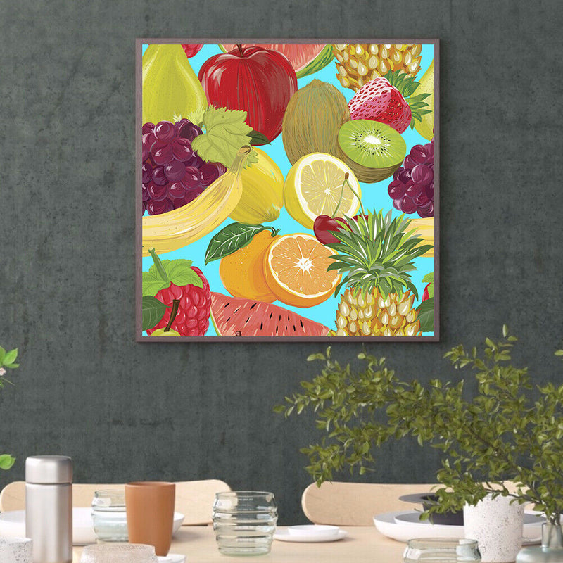 DIY Full Round Drill Drawing Kit 5D Fruit Painting Diamond Ornaments Artwork Set