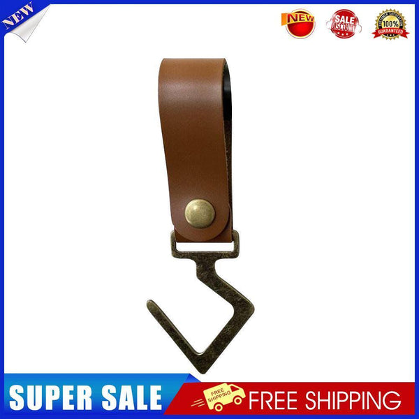 Camping Leather Hook S Type Clothes Storage Racks Pot Pan Hanger (Brown)