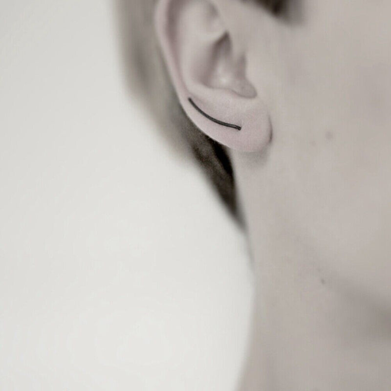 Women Minimalist Party Club Geometry Simple U Earrings Copper Line Ear Stud