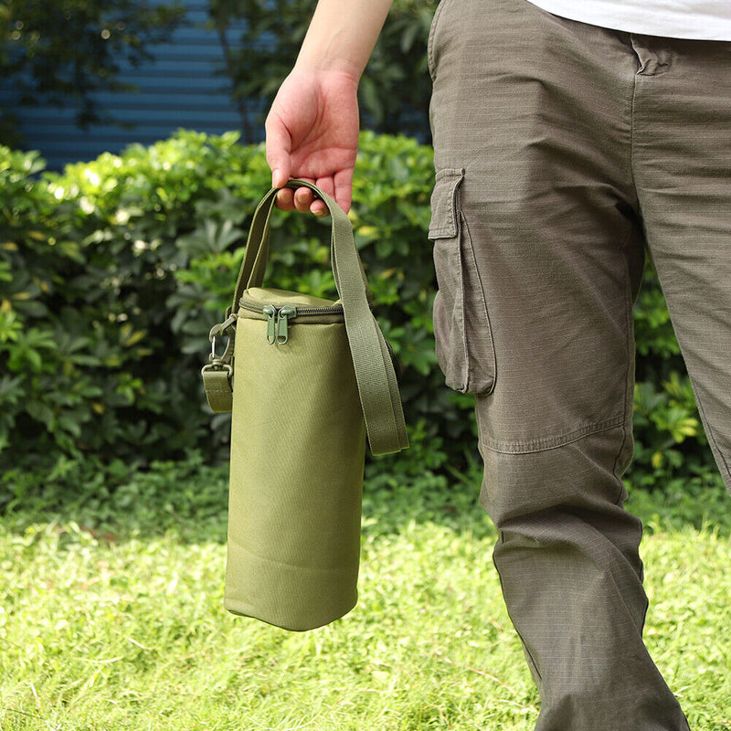 Outdoor Gas Canister Lamp Storage Bag Portable Bottle Cover (Army Green L) Newly