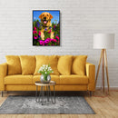 Dog Flower Diamond Painting 5D DIY Full Drill Embroidery Art Cross Stitch