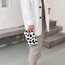 Fashion Cow Zebra Pattern Plush Purses Card Holder Wallet Women Clutches Handbag