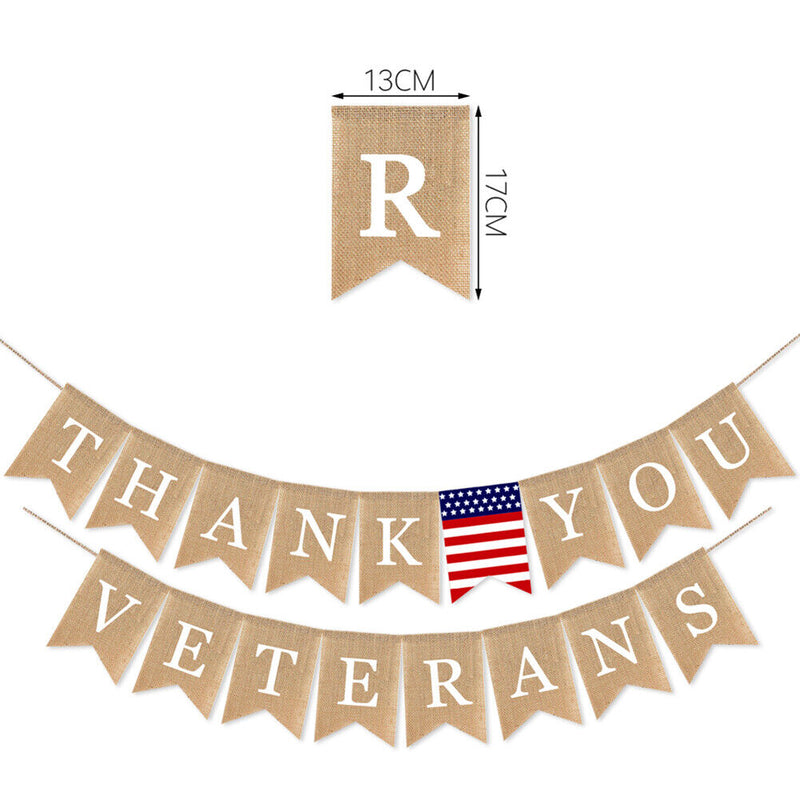 Veterans Day Pennant Weatherproof Banners Wall Garden Hanging for Outdoor Garden