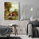 Frameless Painting By Numbers Kit Watering Cows DIY Drawing On Canvas Art Craft