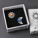Gift Birthday Party Bohemia Ear Studs Sun and Moon Earring Celestial Moonstone