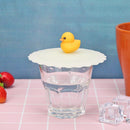 Cartoon Silicone Cup Cover Heat Resistant Sealed Cap Cups Lid (Yellow Duck)