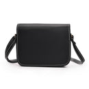 Retro Women Messenger Crossbody Handbag PU Simple Mini Shoulder Bag/Black