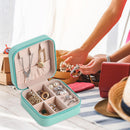 Portable Jewelry Storage Box Earrings Necklace Ring Display Case (Blue)