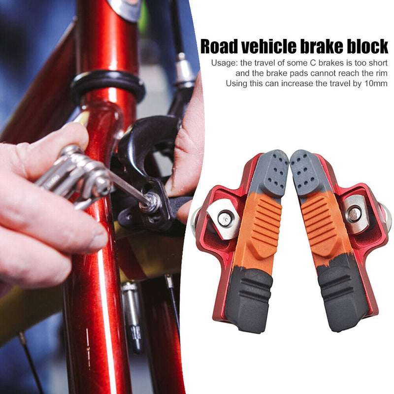 #A Poday 1 Pair Road Bicycle Brake Block Aluminum Alloy Cycling C Clamp Parts