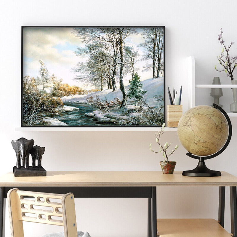 11CT Full Embroidery Kit DIY Glacial Lake Printed Cross Stitch Handicraft Gif