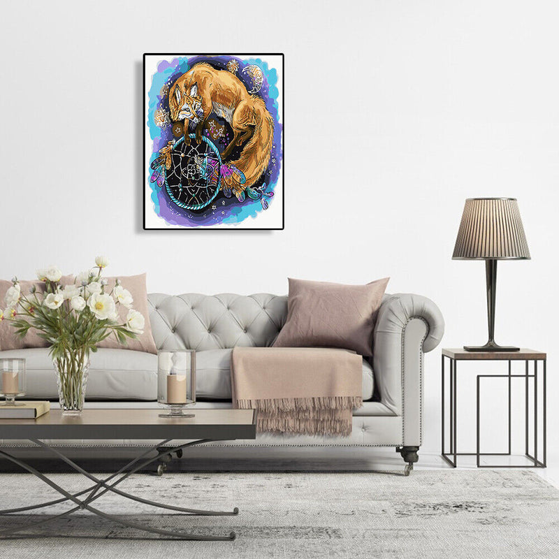 DIY Wolf Dreamcatcher Digital Painting By Numbers Canvas Oil Mural Wall Arts Kit