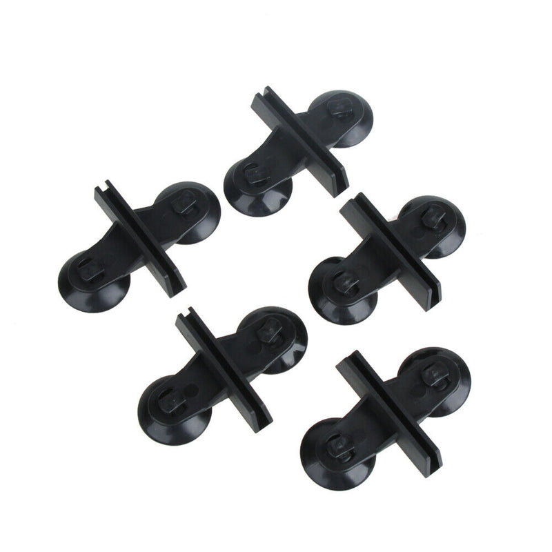 5x Black Plastic Divider Sheet Holder Suction Cups for Aquarium Fish Tank