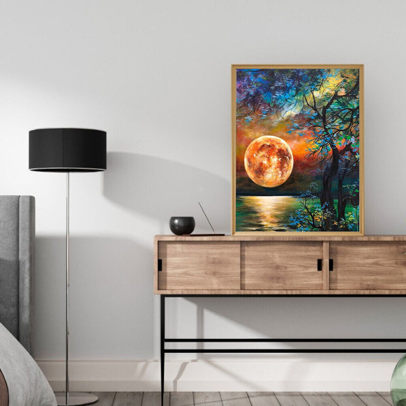 Canvas Paint By Numbers Sea Moonscape Oil Hand Painted Drawing Home Decor